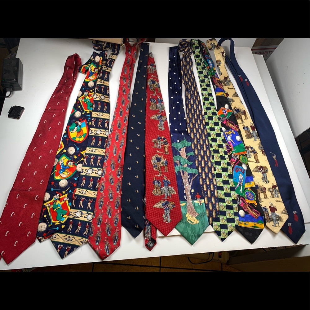 Huge Lot Men’s Golf Themed Ties